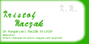 kristof maczak business card