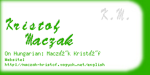 kristof maczak business card